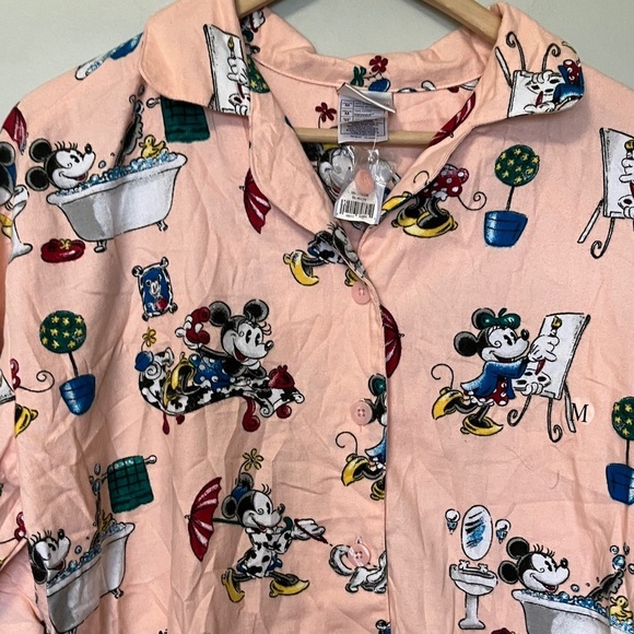 NWT The Disney Store Bathtube Bath Print 100% Cotton Pink Nightshirt - Picture 2 of 6